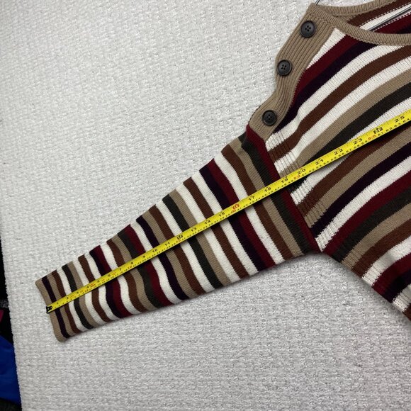 VTG St John’s Bay Knit Boat neck Pullover Sweater Wom Sz XL Multicolor Striped - Picture 9 of 12